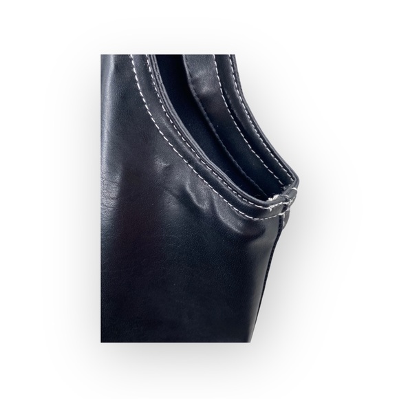 Vintage 90’s: Moschino Jeans ☻ Vegan Leather Mini Zip Dress ☻ Black ☻ Fits 4 6 8 - Picture 7 of 16